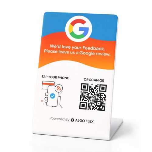 google review stand plate business card size algo flex