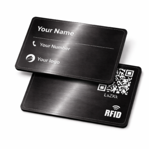 Custom Metallic Black Business Card
