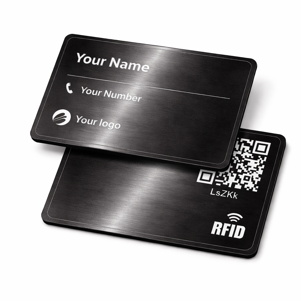 Custom Metallic Black Business Card