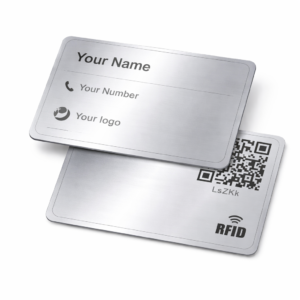 Custom Metallic Silver Business Card