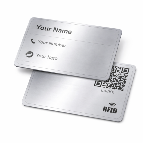 Custom Silver metalic business card