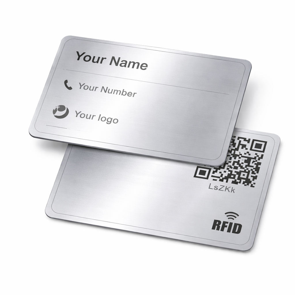Custom Metallic Silver Business Card